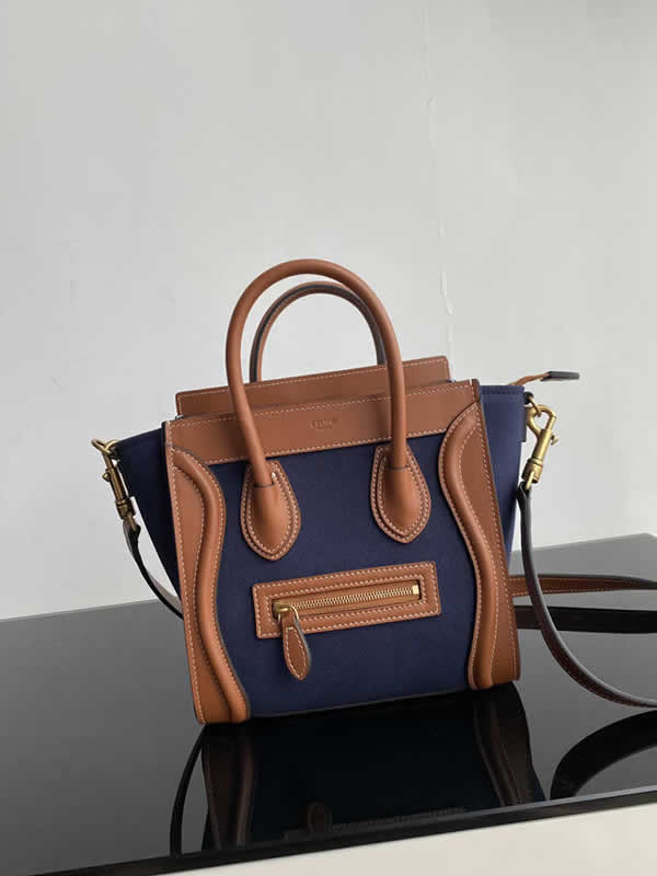 Replica Celine Top Quality New Nano Luggage Blue Messenger Bag